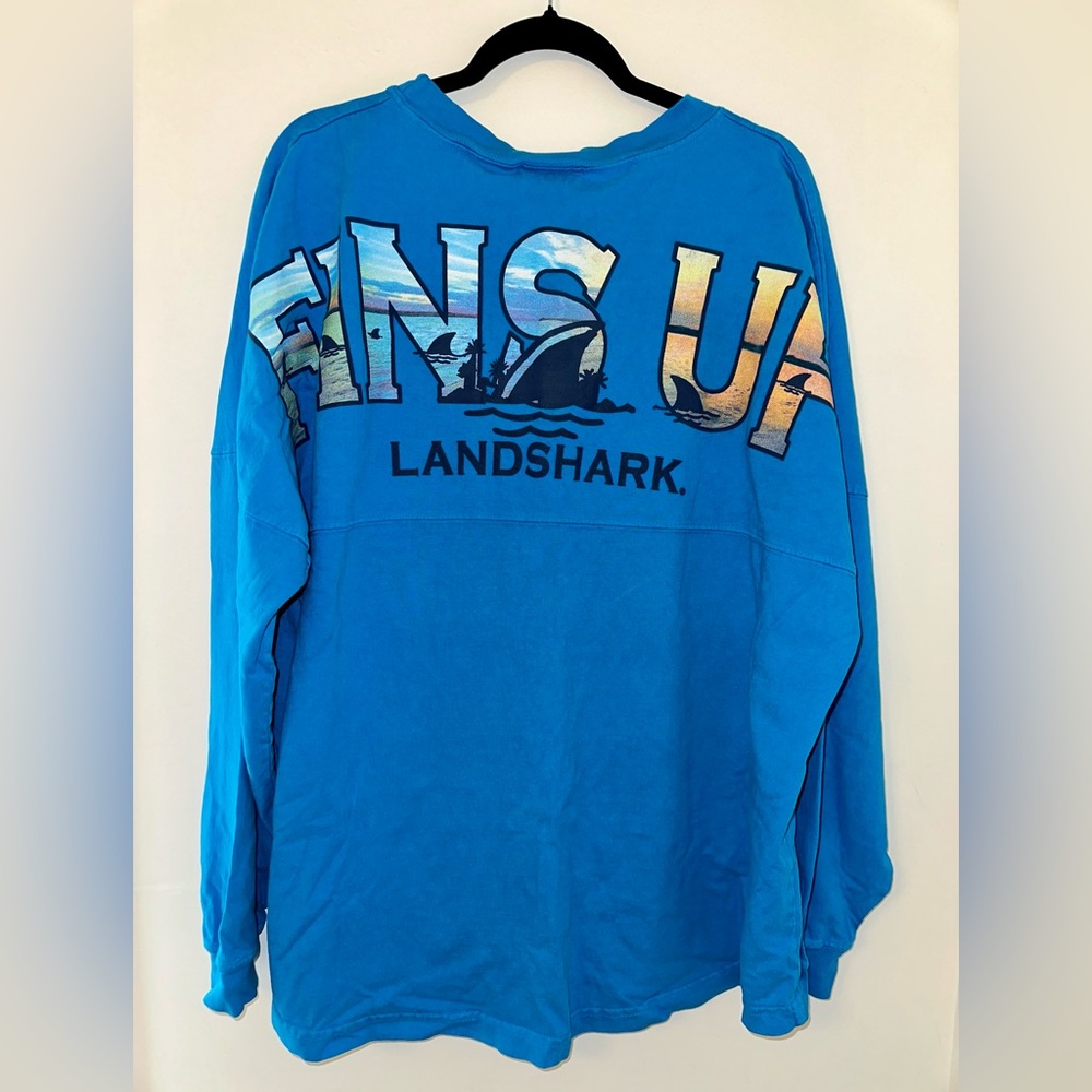 Landshark “Fins Up” sweatshirt with front pocket.